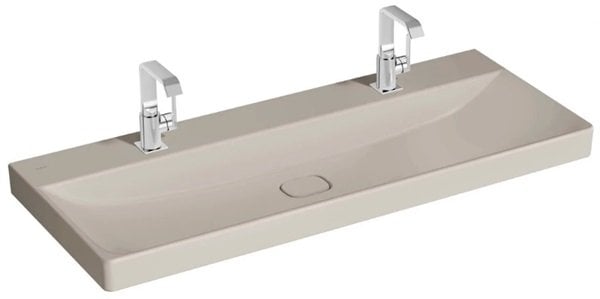 Vitra 7530B020-0041 Metropole Asma Lavabo Çift Armatürlü,120cm,Mat Bej.